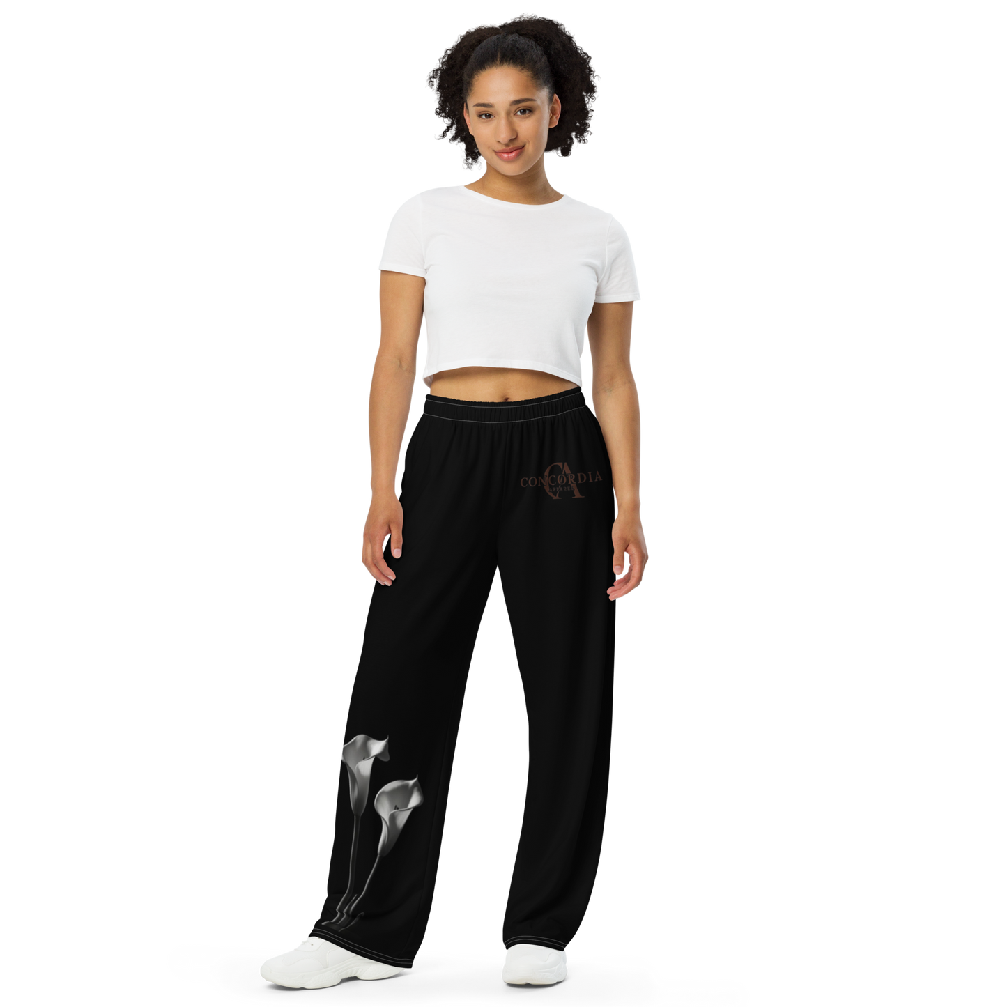 All-over print unisex wide-leg pants